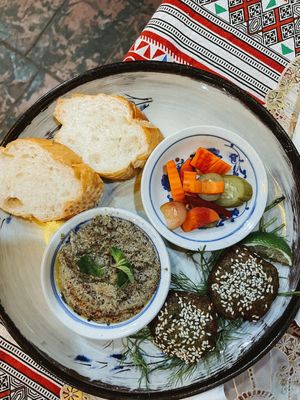 Falafel and Hummus at The Pharaoh's Restaurant in Vientiane