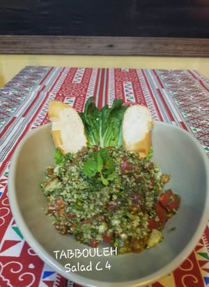 TABBOULEH
                    Mixture of parsley, mint, tomato, spring onions and couscous mix with Olive oil
 at The Pharaoh's Restaurant in Vientiane