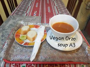 VEGAN Orzo Soup at The Pharaoh's Restaurant in Vientiane