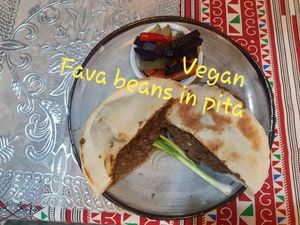 Fava Beans (FUL MEDAMES)
      Pounded Fava beans cooked with vegetables and tahini Sauce.
 at The Pharaoh's Restaurant in Vientiane