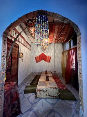 Upstairs seating   at The Pharaoh's Restaurant in Vientiane