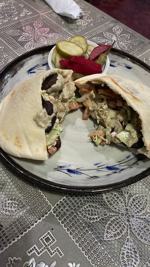 Falafel and eggplant pita  at The Pharaoh's Restaurant in Vientiane