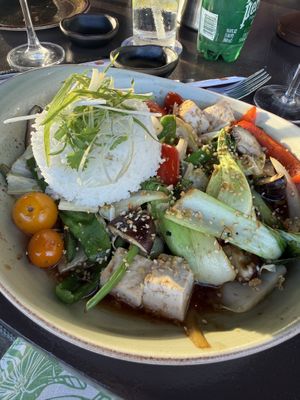 Tofu and vegetables   at Japengo in Lahaina