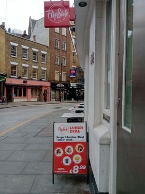 Outside seating area at Flipside in London