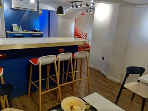 Part of the downstairs seating at Flipside in London