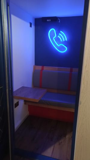 This booth was quiet and cozy, downstairs. Nice for a work call. at Flipside in London