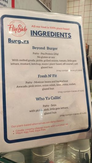 I like knowing what it is if it isn't meat/dairy. at Flipside in London