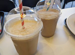 Malt shake and peanut shake at Flipside in London