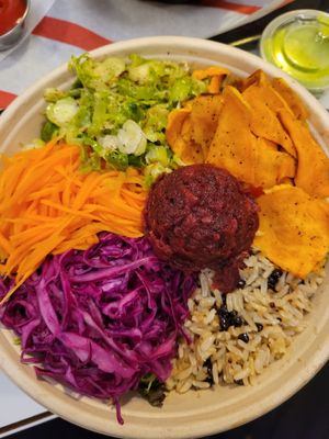 Salad bowl with sweet potatoes at Flipside in London