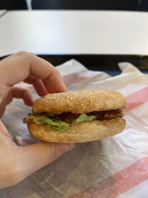 Bacon breakfast sandwich with avocado  at Flipside in London