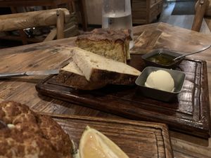Sourdough bread and vegan butter (have to specify vegan)  at Our Harvest in Fenwick Island