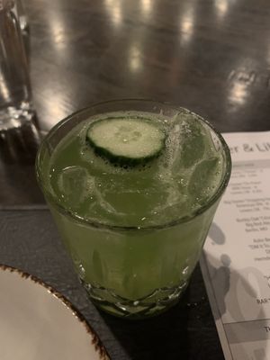 The Chesterfield - Basil vodka St. Germain and muddled cucumber at Our Harvest in Fenwick Island