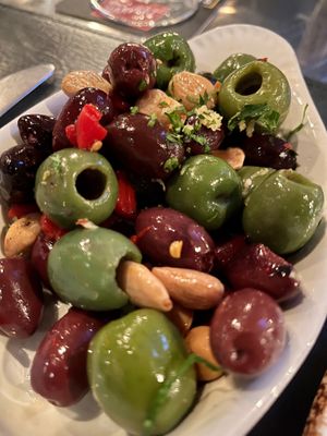 Marinated Olives and Almonds at Our Harvest in Fenwick Island