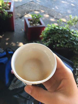small coffee with almond milk at Cacao in Rijeka