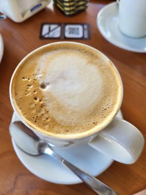 Almond milk latte at Ah Cacao in Playa Del Carmen