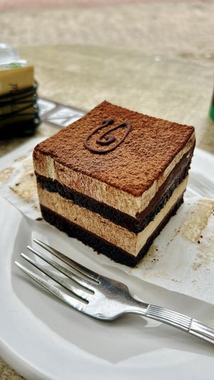 vegan mocha cakee  at Ah Cacao in Playa Del Carmen