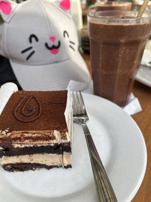 maya chocolate frappe and mocha cake 😍  at Ah Cacao in Playa Del Carmen