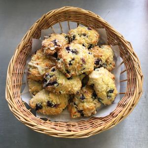  Blueberry scones with fresh lemon zest  at The Baked Vegan Bakery in Lake Park