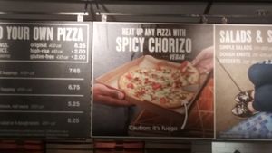 Vegan chorizo topping at Blaze Pizza in Melbourne