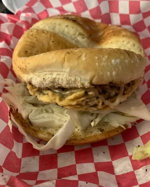 Chick'n fried steak sandwich at Blue Sage Vegan Bistro in Little Rock