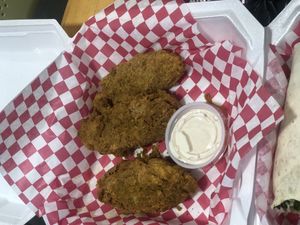 Chicken fingers with garlic aioli ✅  at Blue Sage Vegan Bistro in Little Rock