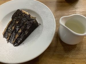 salted caramel cake at Veggie Republic in Liverpool