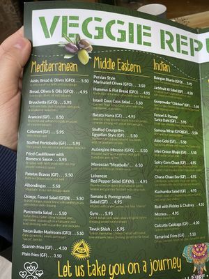 Menu pg1 at Veggie Republic in Liverpool