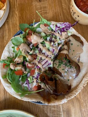 Gyro made with seitan at Veggie Republic in Liverpool