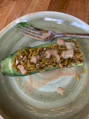 Stuffed courgette Egyptian style  at Veggie Republic in Liverpool