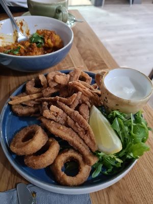 Vegan calamari at Veggie Republic in Liverpool