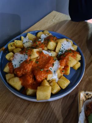 Vegan bravas at Veggie Republic in Liverpool