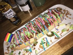 Hot dog  at Veggie Republic in Liverpool