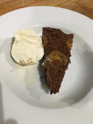 Chocolate Orange with vanilla ice cream at Veggie Republic in Liverpool