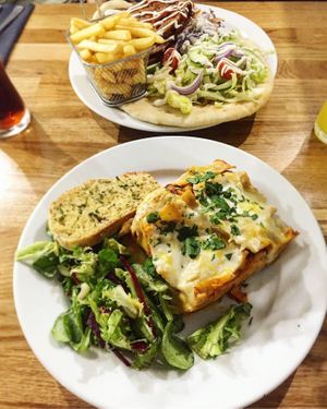 Lasagne & gyro at Veggie Republic in Liverpool