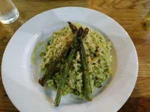Asparagus risotta at Veggie Republic in Liverpool