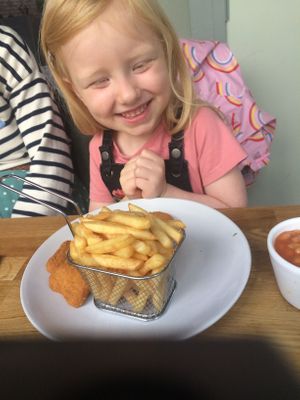 Quorn nuggets chips and beans  at Veggie Republic in Liverpool