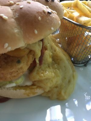 Kentucky brown chicken burger at Veggie Republic in Liverpool