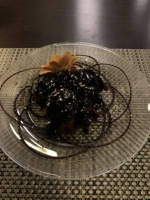 Banana cakes with chocolate   at Dapur in Zurich