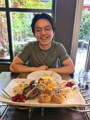 Delicious food and happy me  at Dapur in Zurich