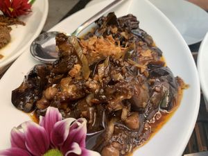 Eggplant in chilli sauce   at Dapur in Zurich