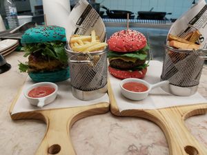 I’m Blue Burger and Flaming B Burger at Café Garrett by Ohana in Lisbon