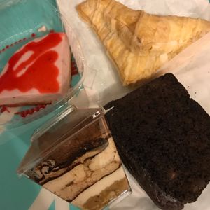 Goodies 4 home, tiramisu, strwbrry cheesecake, cherry turnover & chocolate loaf at Veganbites - Sahara Ave in Las Vegas