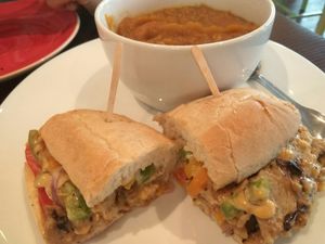 Seitan sandwich with melted cheese at Veganbites - Sahara Ave in Las Vegas