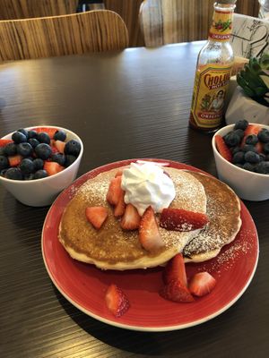 Side of fruit and pancakes at Veganbites - Sahara Ave in Las Vegas