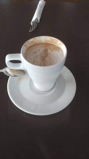 Having my morning Joe, carmel latte w/almond milk at Veganbites - Sahara Ave in Las Vegas