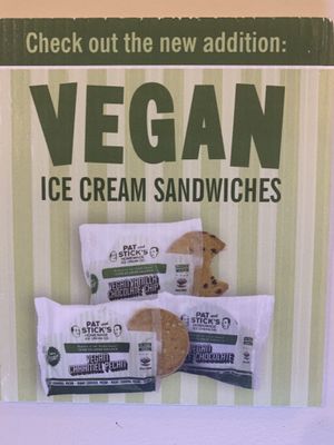 Vegan ice cream sandwich options  at Bambams  in Reservoir