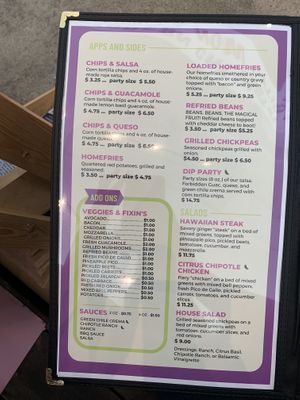 Menu  at Tiki Loco in Dallas