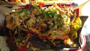 Nacho platter at Tiki Loco in Dallas