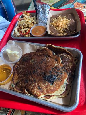 Amazing blueberry pancakes  at Tiki Loco in Dallas