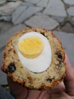 Veggie scotch egg 😋 at Wholefoods Of Newport in Newport